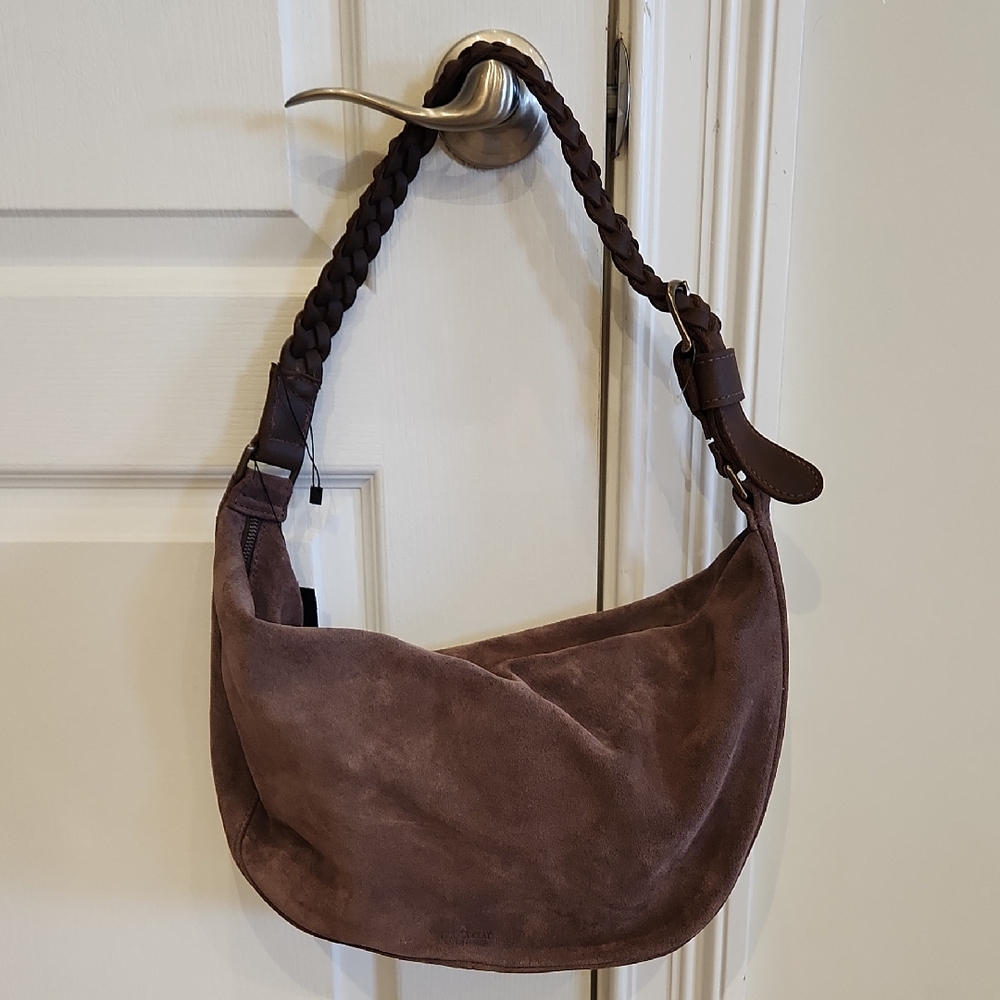 Parker Clay Desert Hobo Brown Suede Shoulder Bag NWT